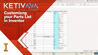 Customizing Your Parts List in Inventor  Autodesk Virtual Academy [upl. by Nomelihp]