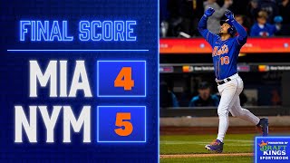 Mets Rally Down Four to WalkOff vs Miami [upl. by Thorbert949]