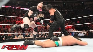 Roman Reigns vs Rusev Raw November 23 2015 [upl. by Eseret]