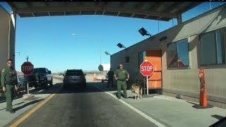 US Border Patrol Checkpoint Car Sniffing Dog Citizenship Interrogation US Route 95 Highway [upl. by Claudie335]