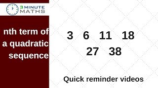 nth term of a quadratic sequence  the easy way  GCSE level 6 [upl. by Hutchings]