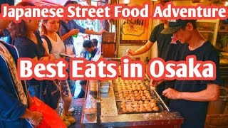 Japanese Street Food Adventure Best Eats in Osaka  Street Food In Japan [upl. by Asyar549]