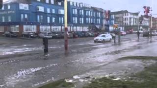 Blackpool seafront high tide storm 3rd January 2014 [upl. by Zabrina]