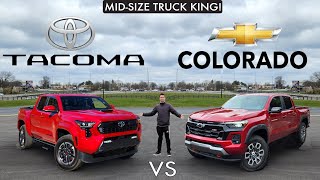 MIDSIZE TRUCK BATTLE  NEW 2024 Toyota Tacoma vs Chevy Colorado Comparison [upl. by Ardle]