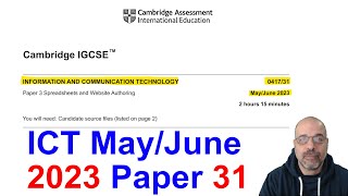 2023 June Paper 31 Cambridge 0417 ICT IGCSE [upl. by Magna]