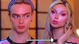 Facial Feminization with Makeup Tutorial MTF [upl. by Androw]