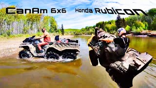 CanAm 6x6 Rubicon and Rancher Hitting The Mud and Skeg [upl. by Octavus]