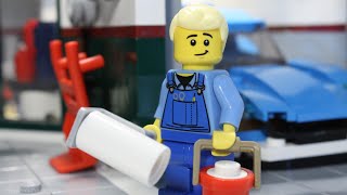 LEGO Handyman Paints a Wall in a Car Garage fail  Lego Stop Motion [upl. by Aelrac]