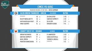 Melbourne Cricket Association WestOneDayDiv BRd13CountyWestCCOrange vs GlenOrdenThundersGreen [upl. by Herve157]