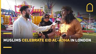 Muslims celebrate Eid alAdha in London [upl. by Kirtap205]