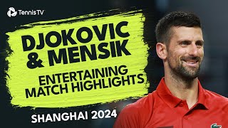 Novak Djokovic vs Jakub Mensik Thrilling QuarterFinal Highlights  Shanghai 2024 [upl. by Attekram316]