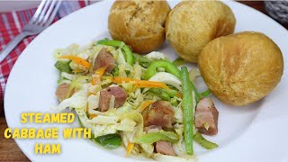 Steamed Cabbage and Ham  Leftover Ham Recipe Idea  JUENFO Kitchen [upl. by Yecal]