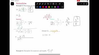 13 Exponents  Rationalizing Denominator or Numerator  Precalculus [upl. by Artima]