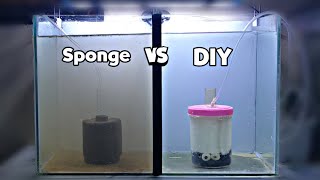 Sponge Filter VS Homemade Filter  Fish Tank Filter [upl. by Jodi]