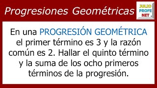 PROGRESIONES GEOMÉTRICAS  Ejercicio 1 [upl. by Htrap]