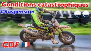 CDF de supermotard  belmont des conditions catastrophique 🌪️🌧️ suspension  pression de pneus [upl. by Gnoy]