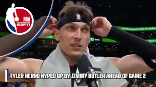 Tyler Herro on Jimmy Butler after Game 2 win 🗣️ HE TOLD ME TO LEAD THESE GUYS  NBA on ESPN [upl. by Fleck778]