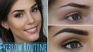 My Eyebrow Routine  How to Groom and Fill in Dark Eyebrows [upl. by Elmajian]