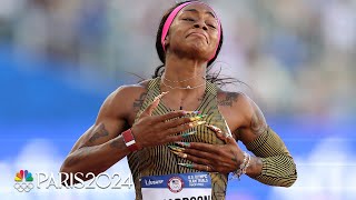 SHACARRI TO PARIS Richardson SCORCHES 100m Trials final to clinch Olympic berth  NBC Sports [upl. by Cataldo]