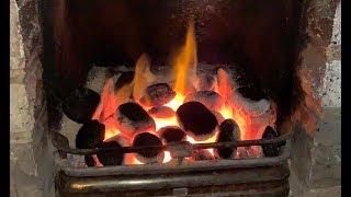 Proper Real Coal Fire in a Fireplace at My House HD [upl. by Adaliah287]