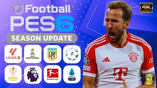 PATCH PES 6 ATUALIZADO TEMPORADA 24 COM PLACARES REAISFACESUNIFORMES E ESTÁDIOS  PES 24 PC FRACO [upl. by Netsirhk]