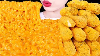 ASMR MUKBANG｜CHEESY CARBO FIRE NOODLES CHEESE STICKS FRIED CHICKEN 꾸덕 까르보 불닭볶음면 뿌링클 치즈스틱 치킨 먹방 [upl. by Andria]