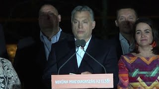 Hungarys PM Orban claims victory [upl. by Bearce]