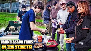 Making Loaded CarneAsada Fries For The Homeless Community [upl. by Atinoj]