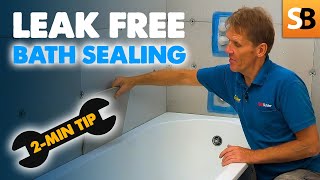 Sealing Around a Bath to Stop Leaks  2Minute Tip [upl. by Amos]