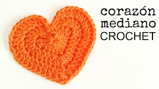 Cómo hacer un CORAZÓN Mediano a Crochet  Paso a Paso [upl. by Oznofla]