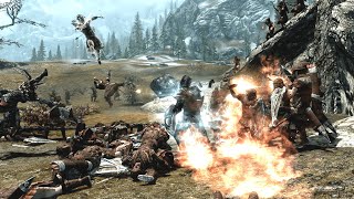 How Many Imperials To Take Down The Ebony Warrior  Skyrim NPC Wars [upl. by Joab]