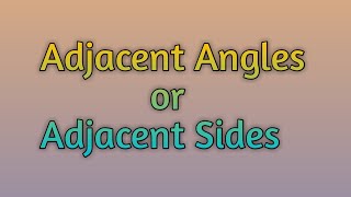 Adjacent angle adjacent sides or Diagonal [upl. by Kuebbing]