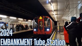 EMBANKMENT Tube Station 2024 [upl. by Kcorb]