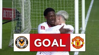 GOAL  Kobbie Mainoo  Newport County 02 Manchester United  Fourth Round  Emirates FA Cup 202324 [upl. by Amarette]