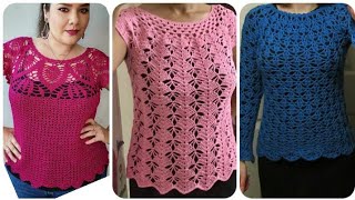 Diseño de camisas blusa de mujer tejidas a crochet moderno estilo vintage extremo [upl. by Samuelson]