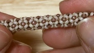 Tutorial spirale Chenille con perline  Come fare bracciale o collana con perline  Tecnica Chenille [upl. by Rehttam]