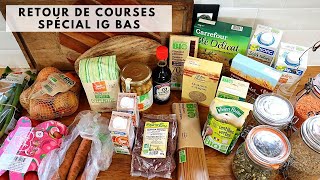 RETOUR DE COURSES SPÉCIAL IG BAS avec des recettes du livre la cuisine IG BAS cest bon pour moi [upl. by Wilonah]