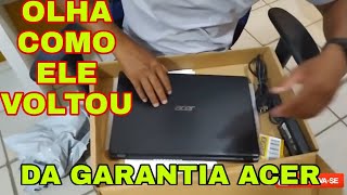 OLHA COMO MEU NOTBOOK VOLTOU DA GARANTIA ACER [upl. by Nalhsa]