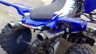 Yamaha Raptor YFM700R with Scorpion ATVQuad Dual Exhaust System [upl. by Lemmy]