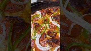 The Best Cast Iron Skillet Pizza 🍕 food foodie shorts [upl. by Nimajneb144]