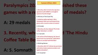 CURRENT AFFAIRS 2024  IMPORTANT FOR ALL EXAM [upl. by Richelle708]