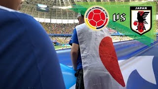 日本代表サポーター・ウルトラスニッポンが最前列に陣取り応援を開始。  2018 FIFAワールドカップ [upl. by Dinnie]