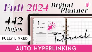 How to make a Full Digital Planner for 2024  Hyperlinked [upl. by Boar]