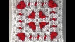 Cornered Hearts Crochet Friendship Square Project 2011 [upl. by Johst]