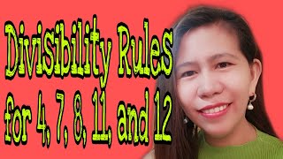 Divisibility Rules for 4 7 8 11 and 12 [upl. by Teillo]