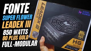 Fonte Super Flower LEADEX 850W 80 PLUS GOLD Full Modular [upl. by Loretta]