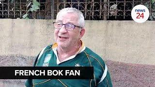 WATCH  Spotted French Springbok fan at Cricket World Cup in India  backs the Boks to win [upl. by Polito]