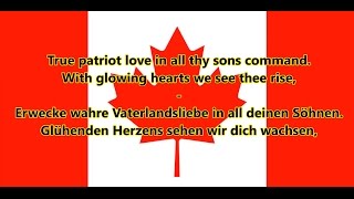 Nationalhymne Kanadas  Anthem of Canada ENDE Text [upl. by Cooe]