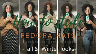 How to style FEDORA HATS Fall amp Winter looks [upl. by Notsirb261]