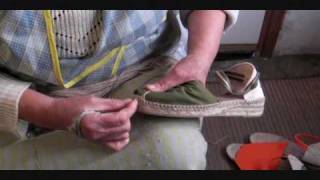 How traditional espadrilles are hand sewn in la Rioja Spain  alpargatas  how to make espadrilles [upl. by Bilow]